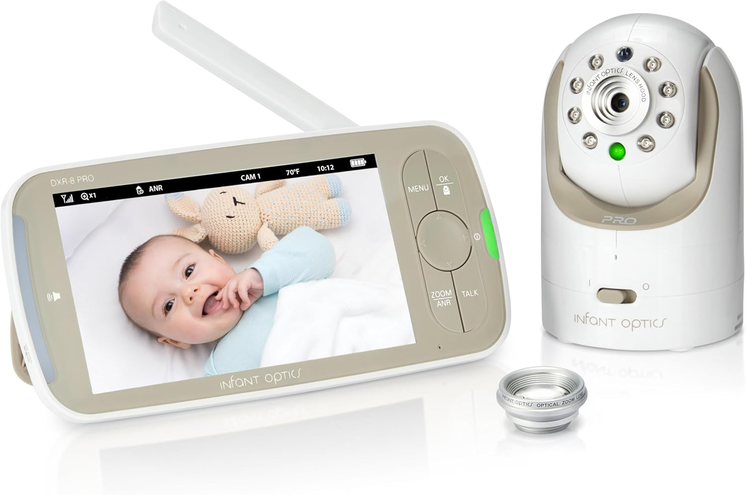 Infant Optics DXR-8 PRO Video Baby Monitor, 720P HD Resolution 5" Display, Patented A.N.R. (Active Noise Reduction), No Wifi, Pan Tilt Zoom, and Interchangeable Lenses image number 2
