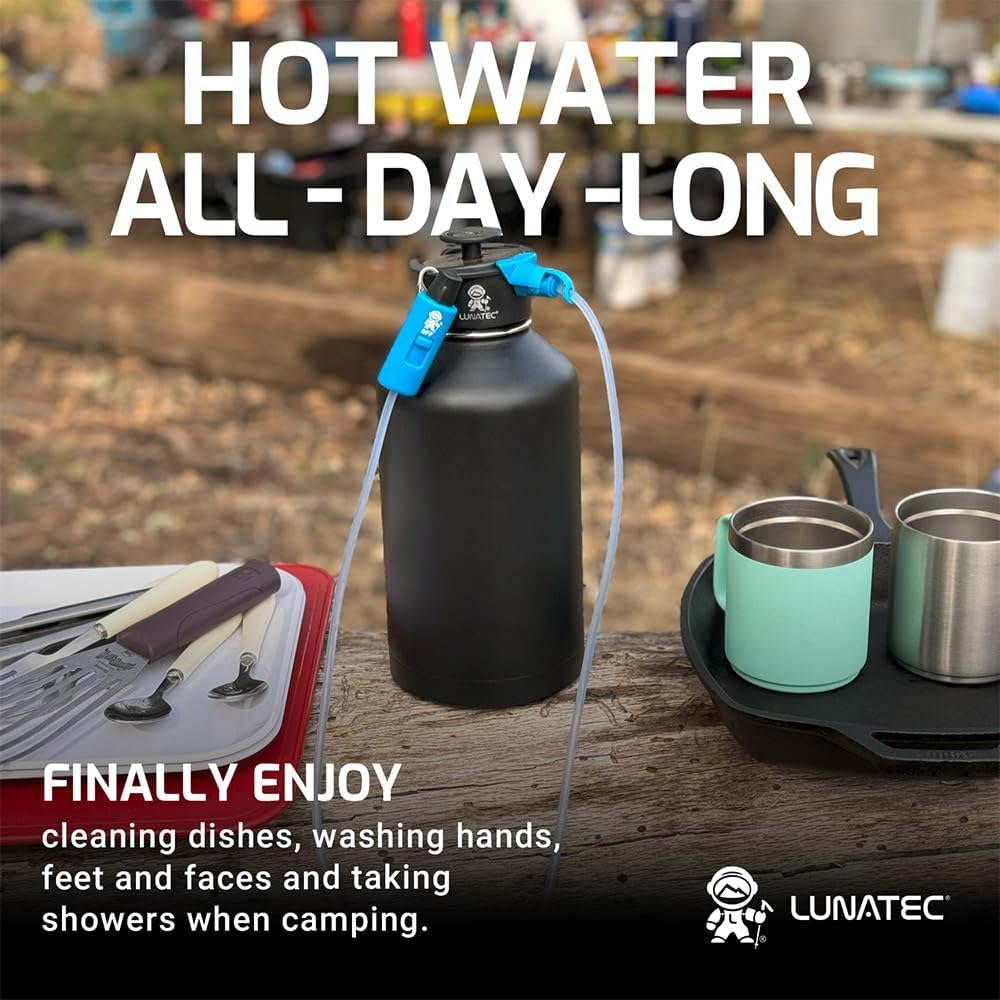 Lunatec&reg; Insulated Hydration Spray Water Bottle - a Pressurized Personal Mister, Camp Shower and Sport Water Bottle in One Easy-To-Use BPA Free Bottle. - Black image number 7