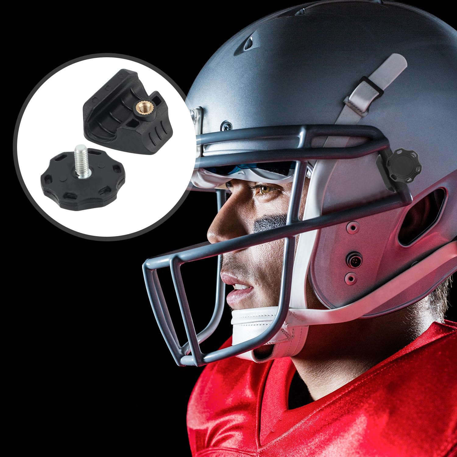 2 Sets Football Visor Clips, Universal Rugby Helmet Fasteners Replacement Quick Fix & Release Helmet Screws Accessories