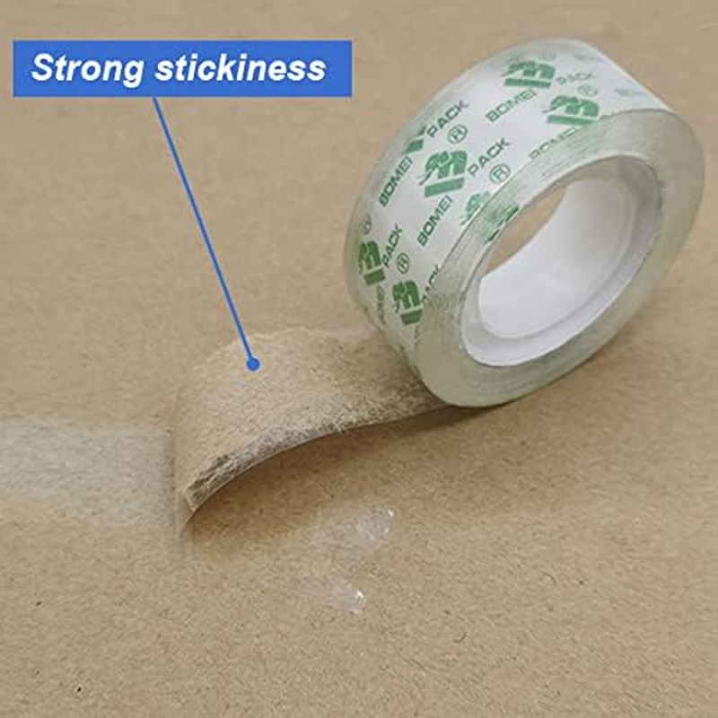 12 Rolls Clear Tape Refills with Desktop Dispenser, 18Mm X 33M, Transparent Tape Ideal for Gift Wrapping,Home,Office,Bomei PACK image number 6