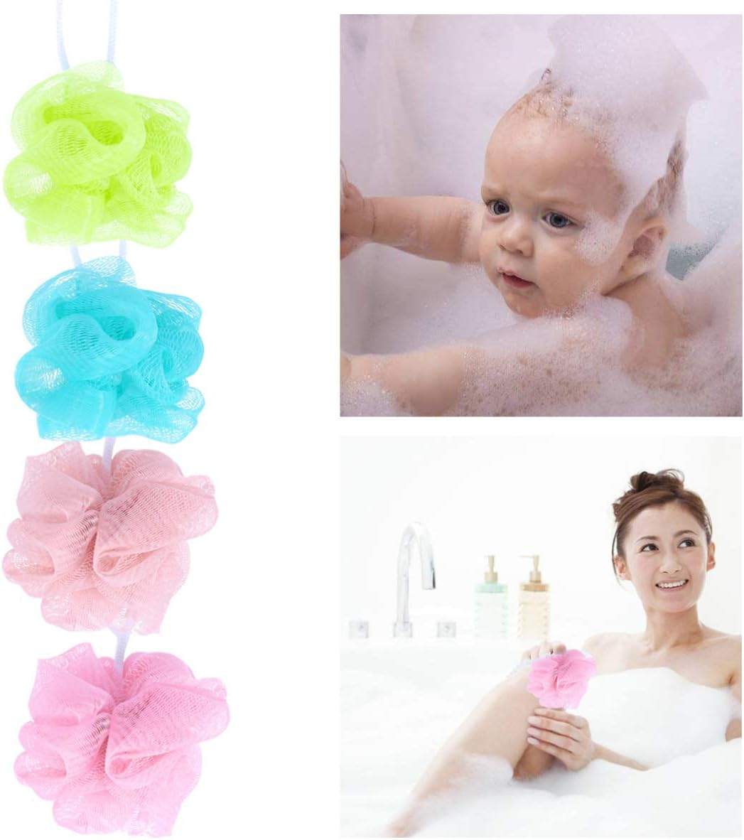 Cabilock 10Pcs Bath Balls for Shower Mesh Bath Sponge Set Exfoliate Puff Sponge Bathroom Accessories for Bathing Random Color image number 3