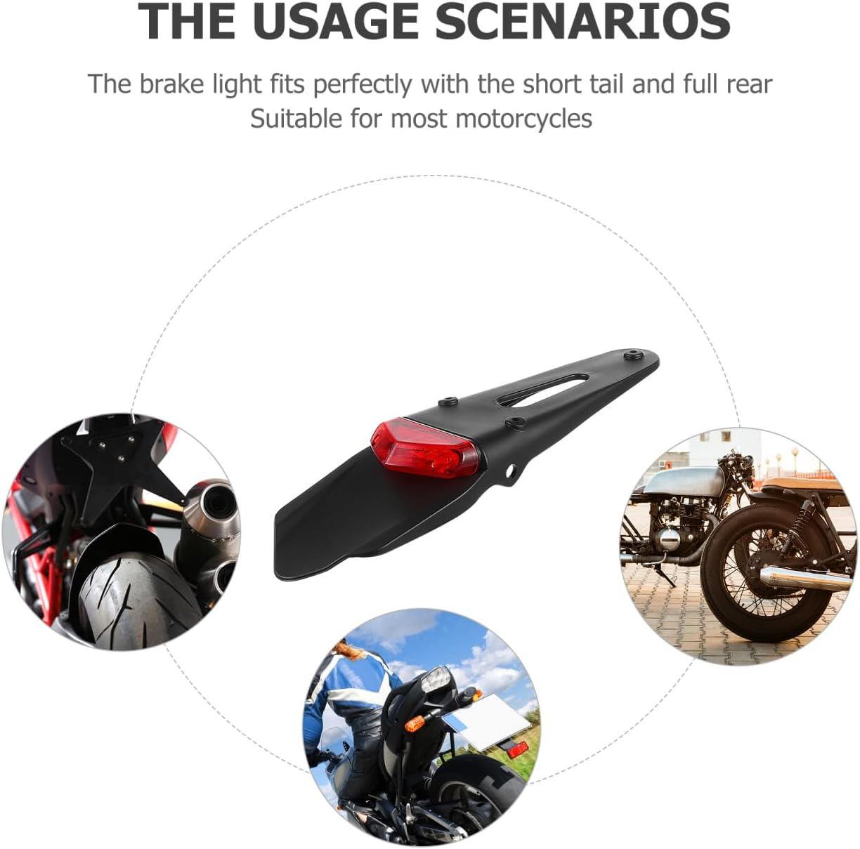 ULTECHNOVO Motorcycle Rear Lamp Led Taillight Brake Running Light Universal Fit High Brightness for Motorbike Car Trailer Motocross Dirt Bike image number 2