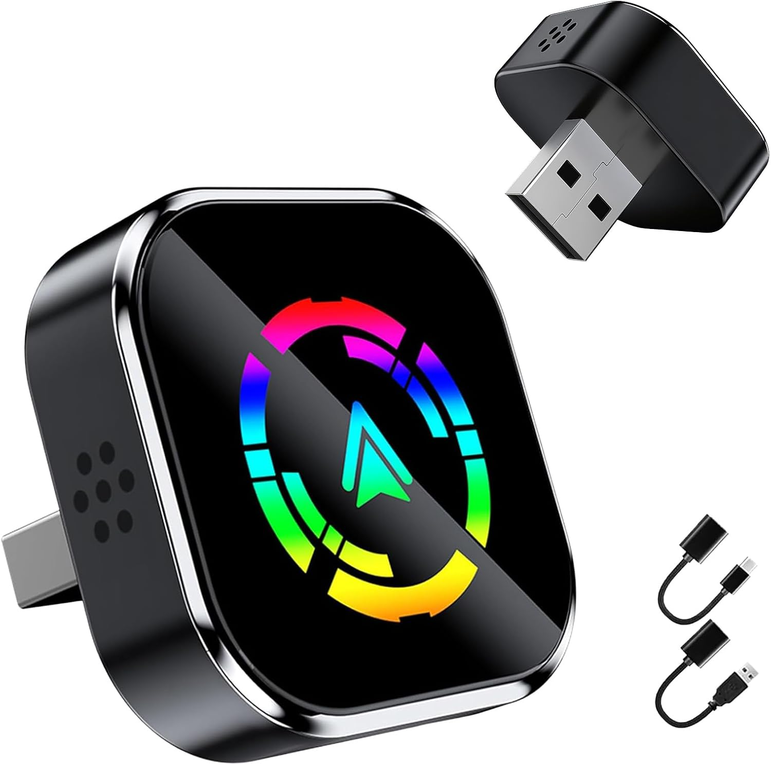 Wireless Carplay Adapter Wired to Wireless with Extension Usb-C/Type-C, Mini USB Design for Apple Carplay Android Auto, Plug & Play Auto Fast Stable Connect Car Play for Iphone Android, 2017+ Cars