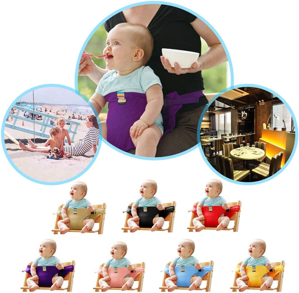 Lychee Harness Seat for High Chair Baby Feeding Safety Seat with Strap, Toddler Booster Harness Belt Portable Dining Seat Strap for Travel Home Restaurant Shopping (Black) - Blue image number 7