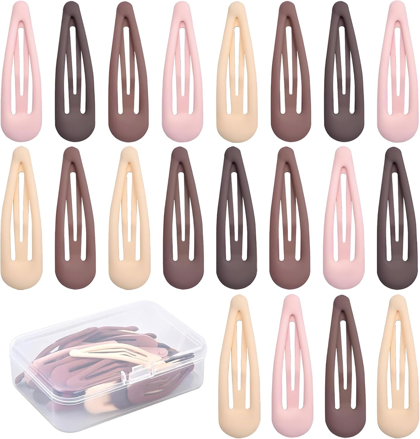 Jotia 30Pcs 5Cm Snap Hair Clips, Water Drop Non Slip Hair Barrettes Strong Hold Matte Hair Clips Metal Snap Clips for Women Girls (5 Colors) image number 4