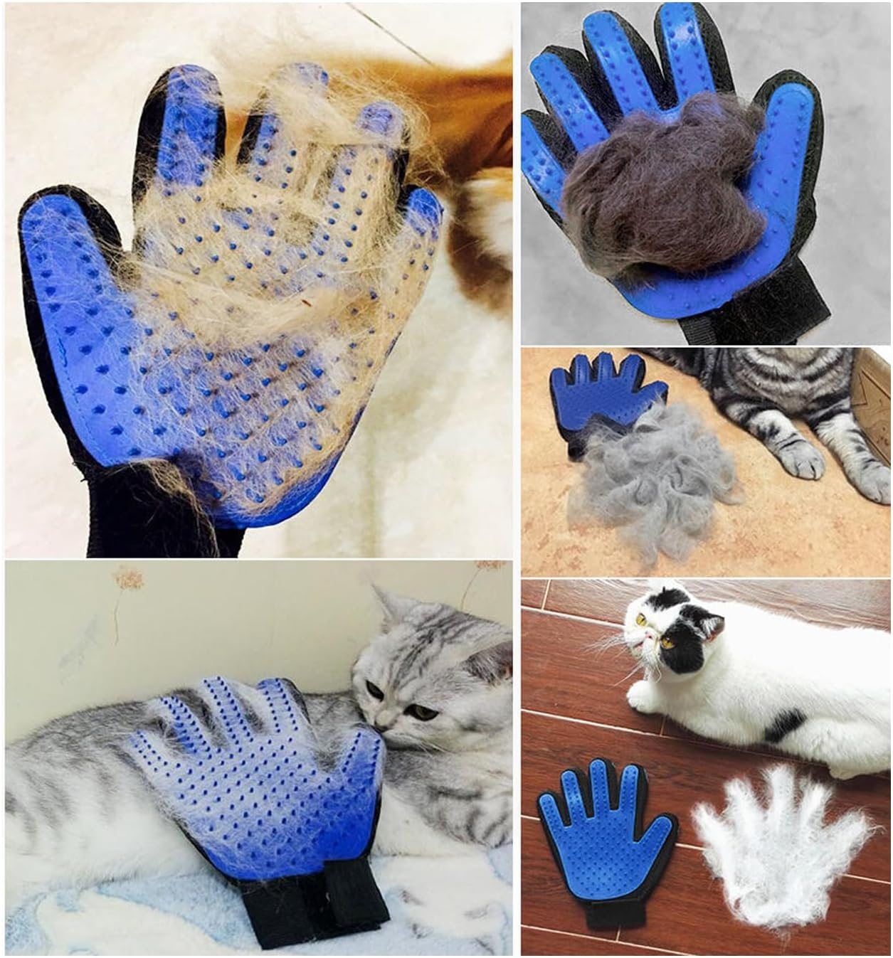 2-In-1 Pet Grooming Gloves Set for Dogs & Cats, Dual Hand De-Shedding Brush Gloves, Hair Removal & Cleaning Tool for Shedding Control, Soft & Reusable image number 1
