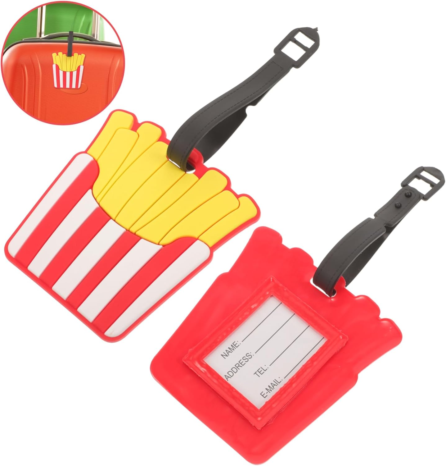 Yardenfun 2Pcs Cruise Luggage Tags Women Suitcase Tags Cartoon Design Portable Luggage Name Id Identifier image number 2