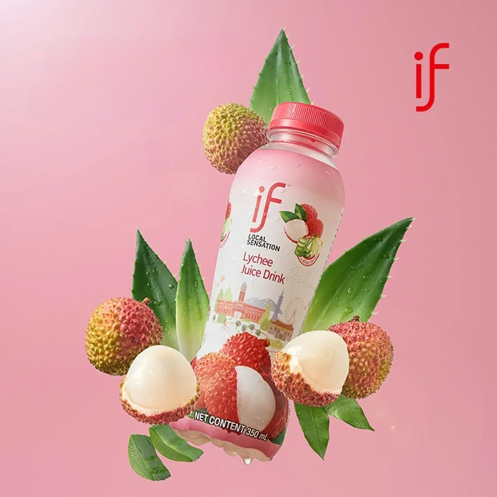 IF Lychee Juice with Aloe Vera | Refreshing Lychee Fruit Drink with Natural Aloe Pieces for Added Texture and Flavour | 350Ml Bottle image number 2