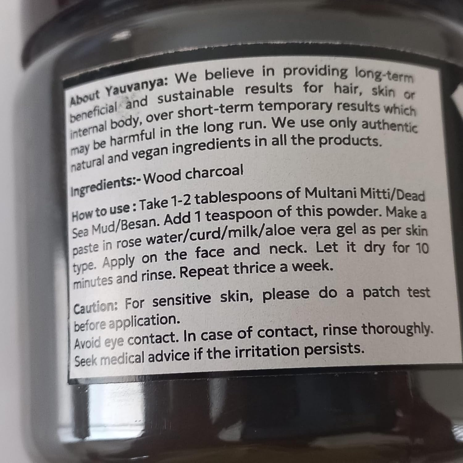 Yauvanya Activated Charcoal Powder - 75 Gms | Face Mask | Skin Detox image number 2