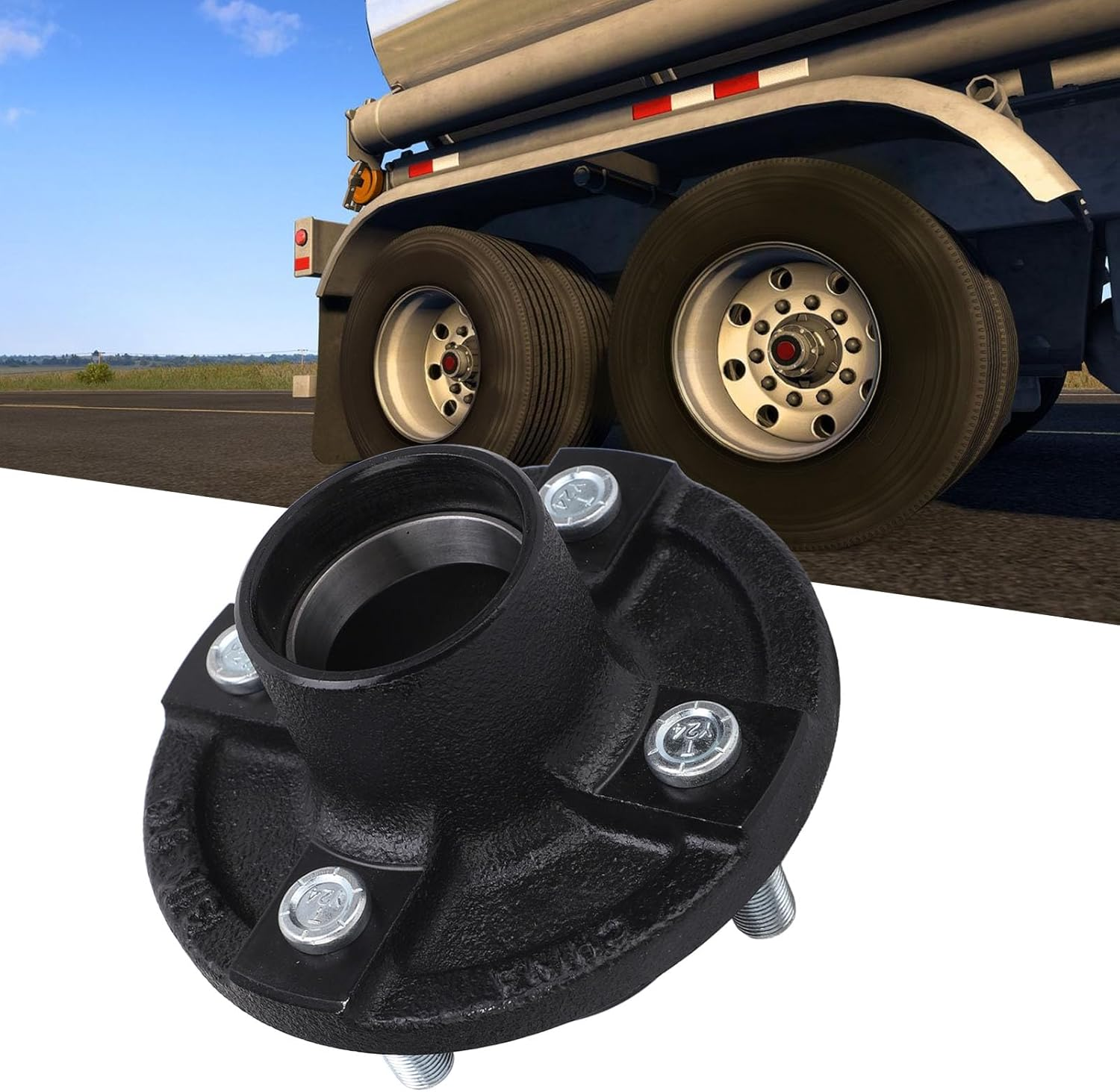 2000Lbs Trailer Axle Kit Heavy Duty High Load Bearing 4 on 4In Screw Idler Hub round Bt8 Spindle for Cargo Boat Trailer Spindle Durable Metal Construction image number 6