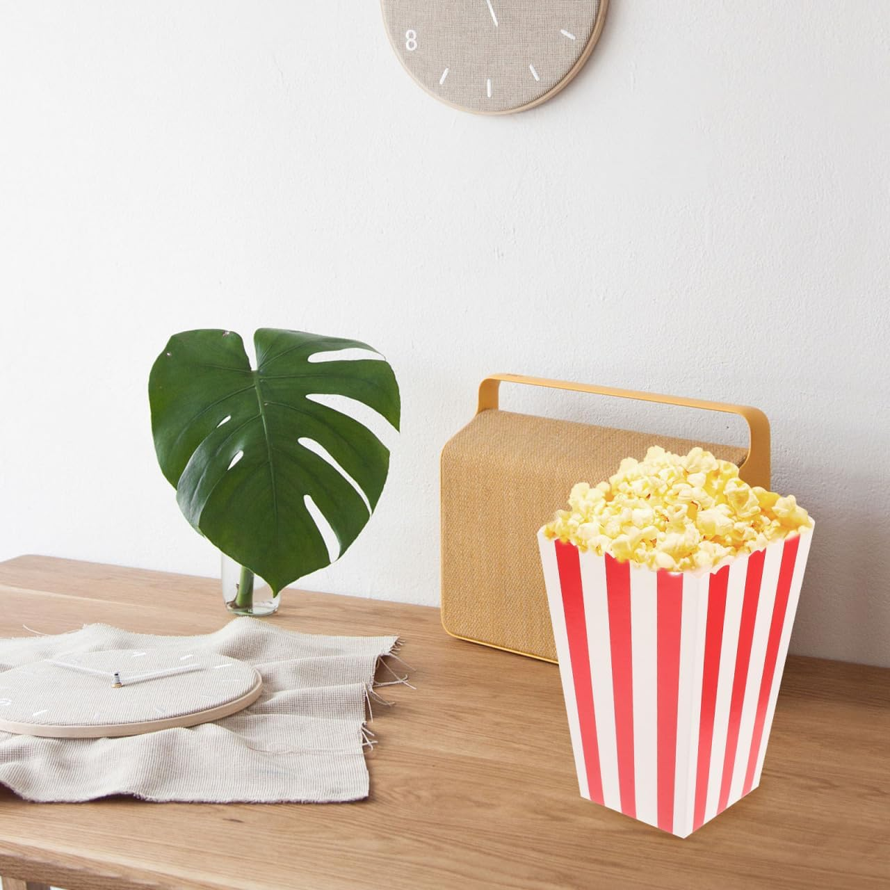 LIFKOME Popcorn Bucket Disposable Paper Boxes 4.53 Inch for Movie Night Party Snacks and French Fries Serving 24 Pack Party Supplies