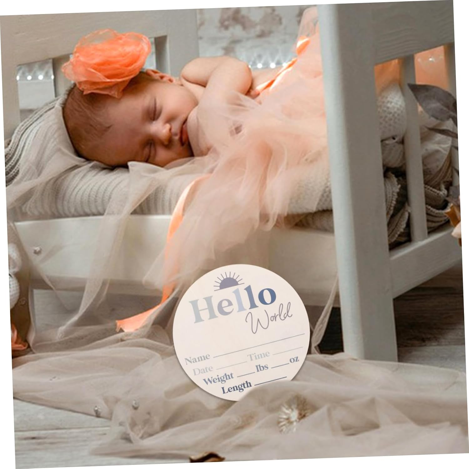 Wood Baby Milestone Discs and Newborn Announcement Signs for Babies Monthly Growth Record Cards Newborn Birth Celebration And image number 1
