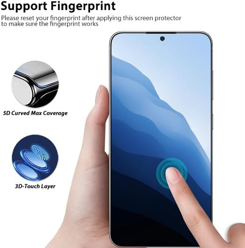[3 Pack] ZUSLAB Sreen Protector for Galaxy S24 Flexible TPU Film Ultrasonic Sensitive Fingerprint Recognition & Case Friendly for Samsung (2024) image number 6