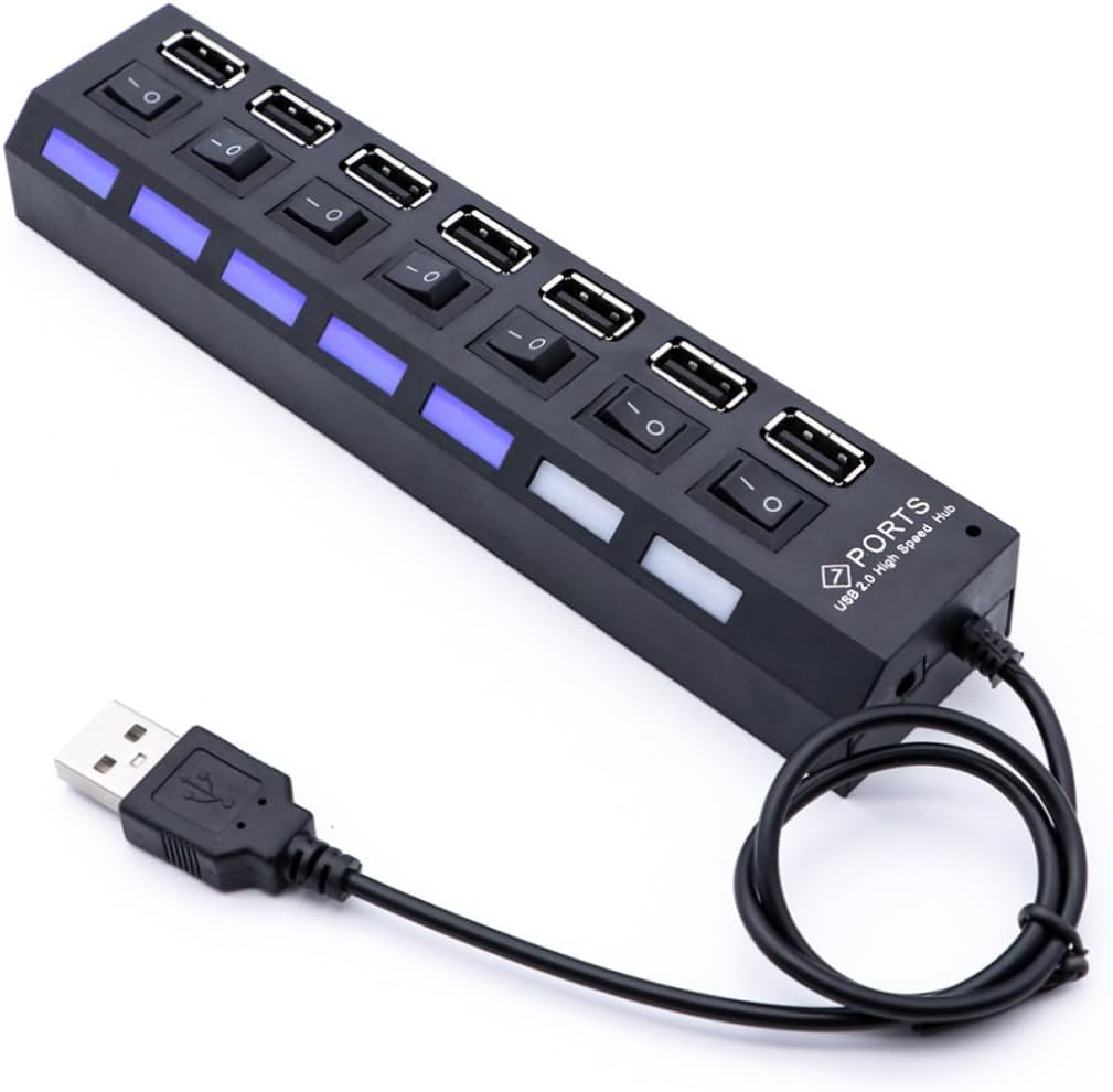 7 Individual Hub Practical USB Splitter Four-Port USB High Splitter Plug Laptop USB HUB Daily Use USB HUB USB Hubs Slim Laptop USB Hub for Laptop Socket Portable image number 4