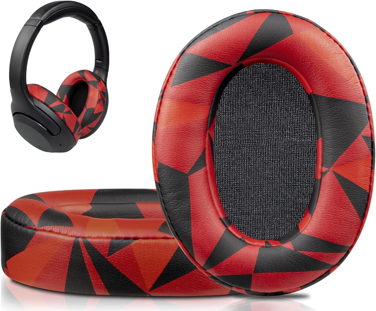 SOULWIT Earpads for Sony WH-XB900N/WH-CH710N/WH-CH720N/WH-RF400/MDR-RF895RK Headphones, Ear Pads Cushions with Soft Protein Leather, High Density Foam - Black