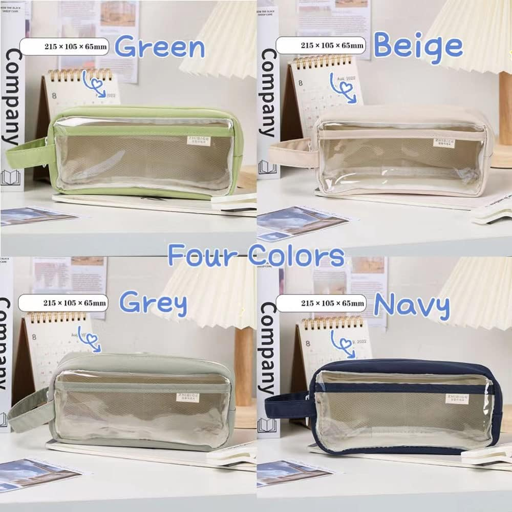 Clear Pencil Pouch Aesthetic School Supplies Large Cute Pencil Case for Girls Preppy Pencil Case Aesthetic image number 4