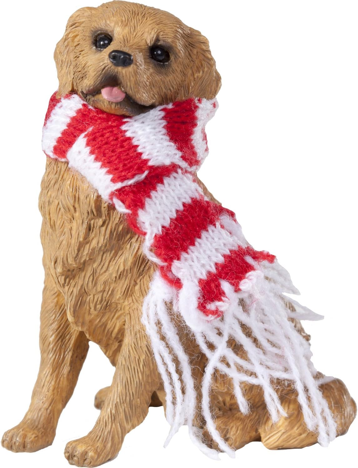 Sandicast Golden Retriever with Santa Hat Christmas Ornament image number 1