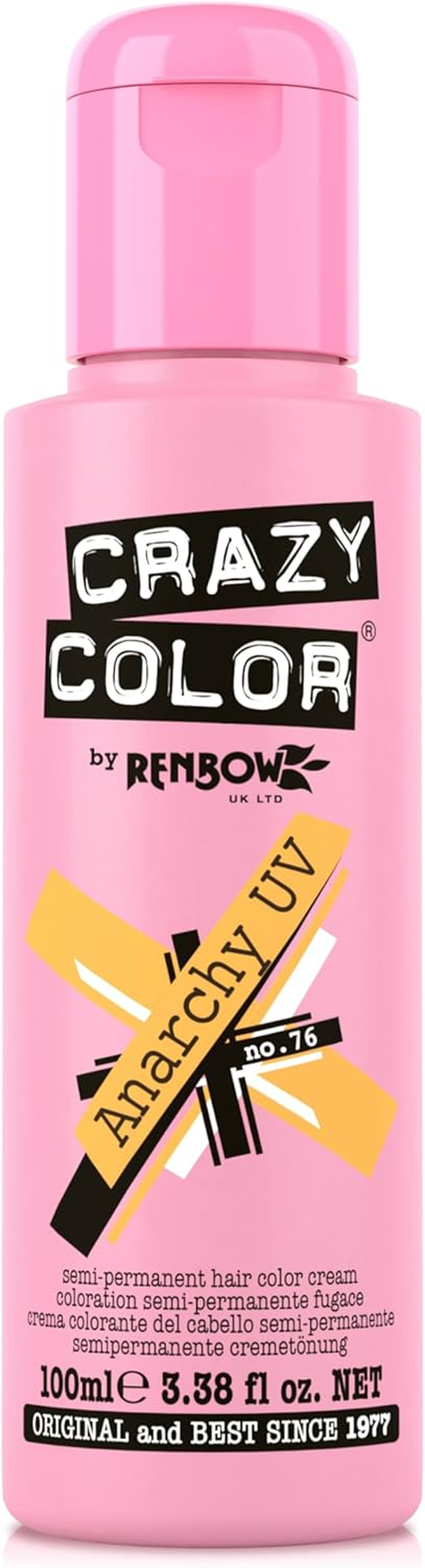 Crazy Color Semi Permanent Hair Colour, 079 Neon Toxic Uv, 100 Ml