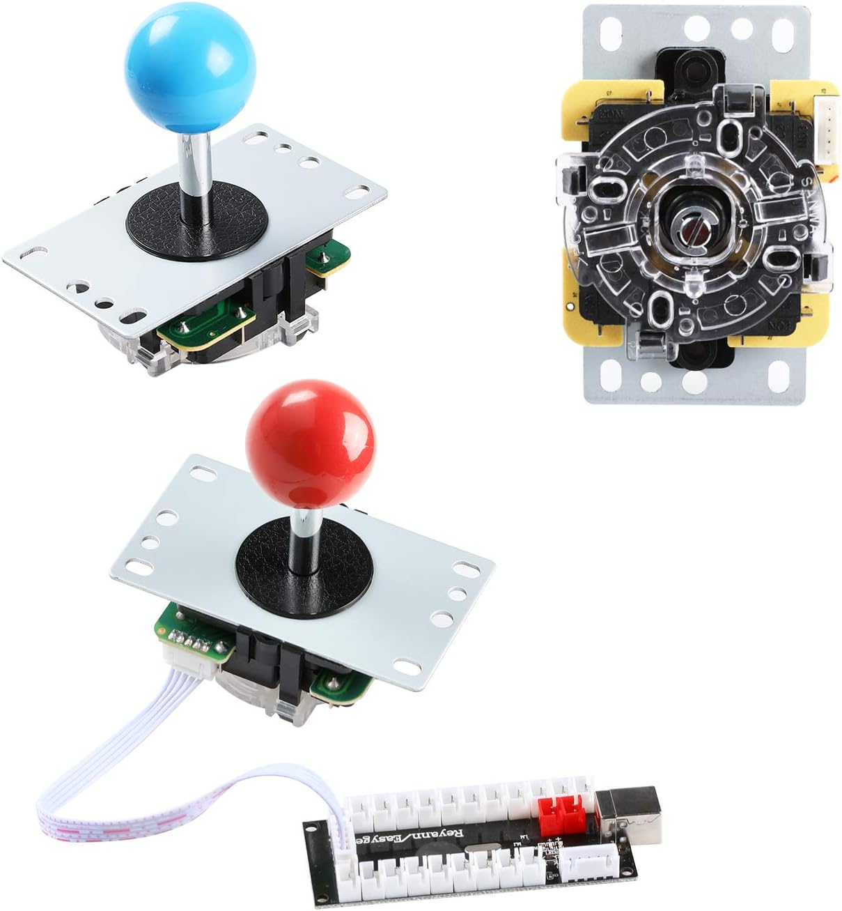 Qenker 2-Player LED Arcade DIY Kit for USB MAME PC Game DIY & Raspberry Pi Retro Controller DIY Including 2X Arcade Joystick, 20X LED Arcade Buttons, 2X Zero Delay USB Encoder (Mixed Color Kit) image number 3