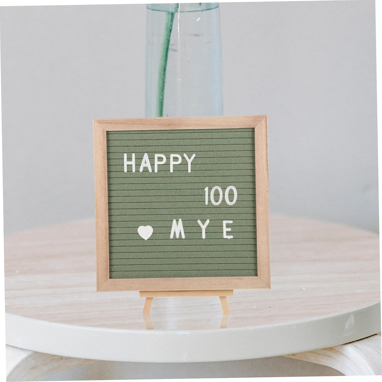 Wooden Letter Board DIY Felt Letters 20Cm Avocado Green Nursery Decor Memo Board Stand for Baby Photo Props and Announcement Sign image number 5