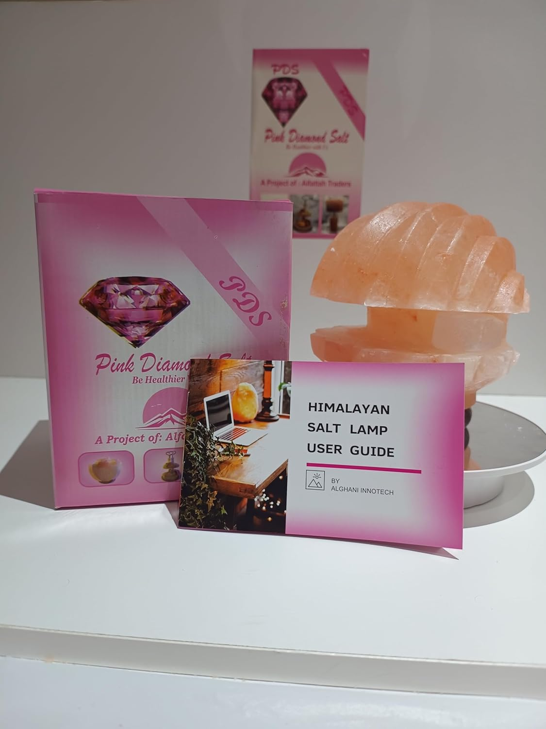 2-3 KG Premium Sea Shell Salt Lamp 100% Authentic, Handcrafted from the Foothills of the Himalayas Beautifully Hand Craft Sea Shell Comes with Complete Electric Fitting image number 2