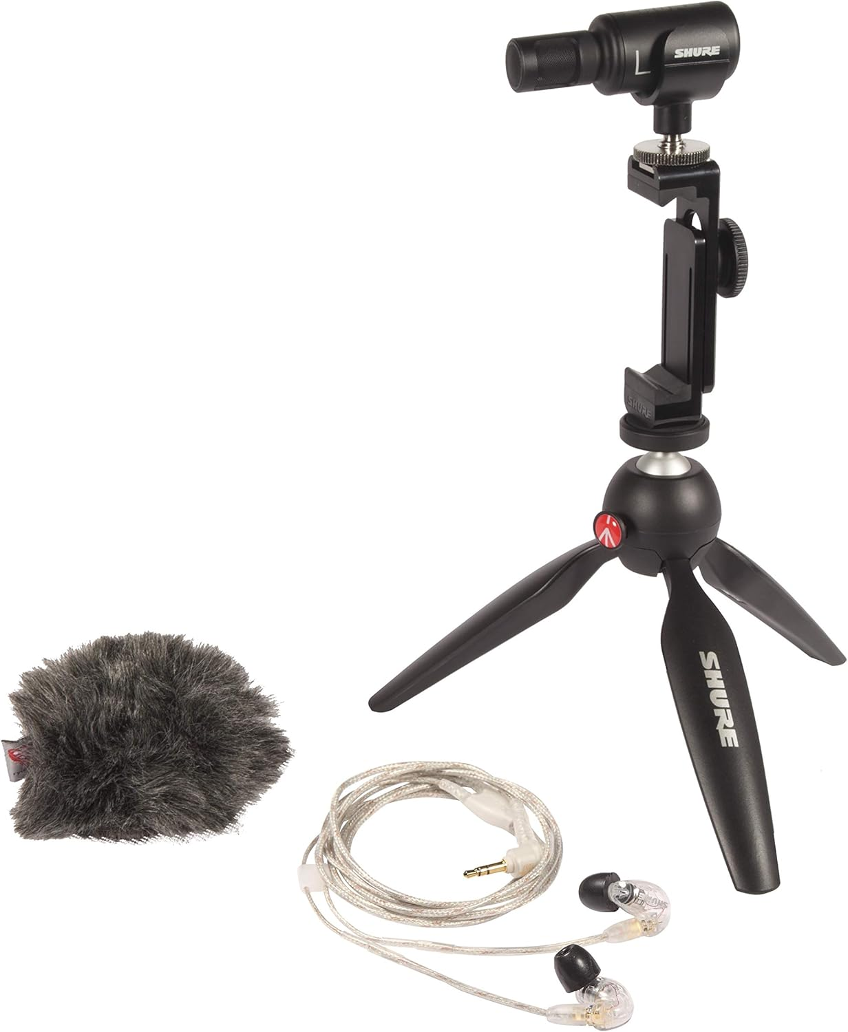 Shure Portable Videography Bundle with SE215 Earphones and MV88+ Video Kit Including Digital Stereo Condenser Microphone image number 1