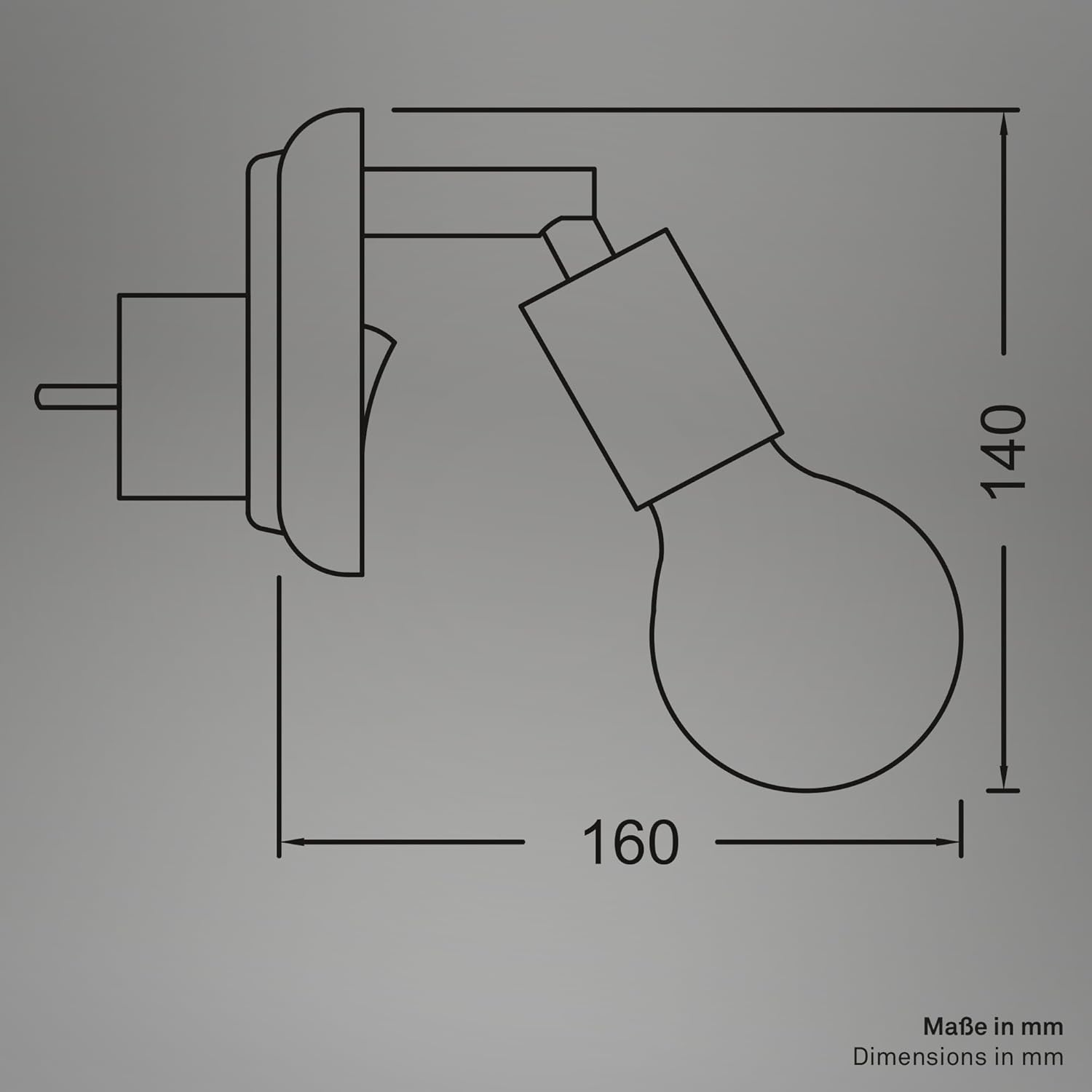 BRILONER - Indoor Wall Light, Swivel, E27 Socket, Bedroom, Wall Lamp, Kitchen, 9.5 X 6.5 X 8 Cm, Beige image number 2