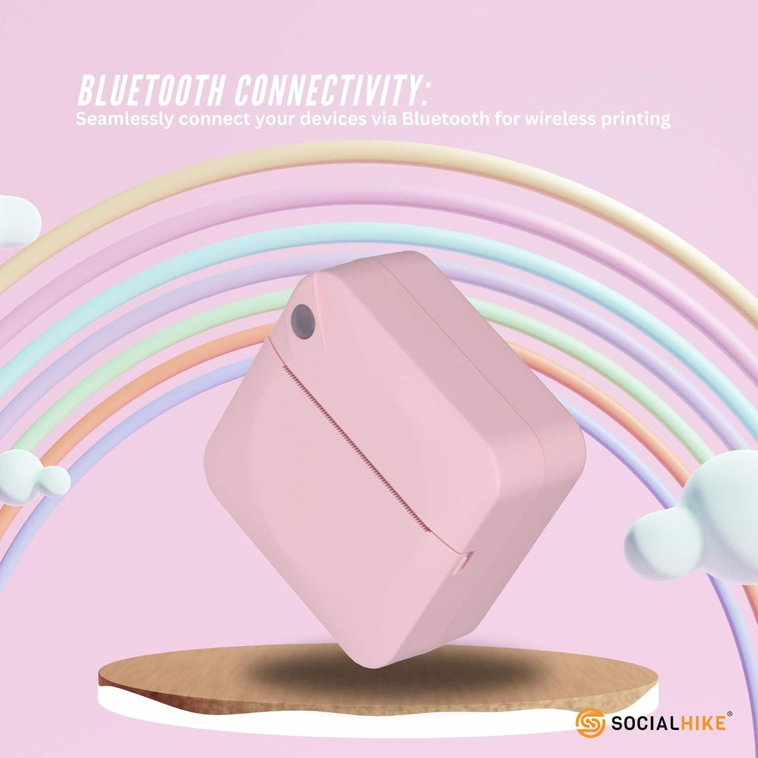 Tooleroo Portable Mini Printer Pink - Inkless Bluetooth Phone Pocket Thermal Printing image number 1