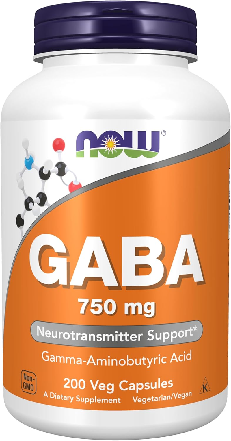NOW Supplements, GABA (Gamma-Aminobutyric Acid) 750Mg, 200 Veg Capsules image number 2