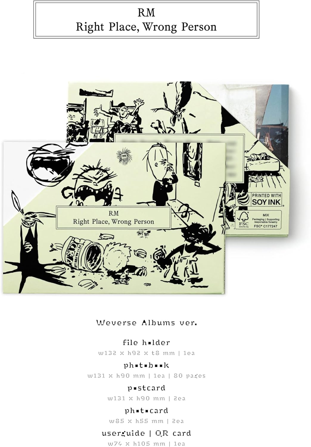 BTS RM Right Place, Wrong Person 2Nd Solo Album with Tracking Sealed Bangtan (Weverse Albums Version) image number 4