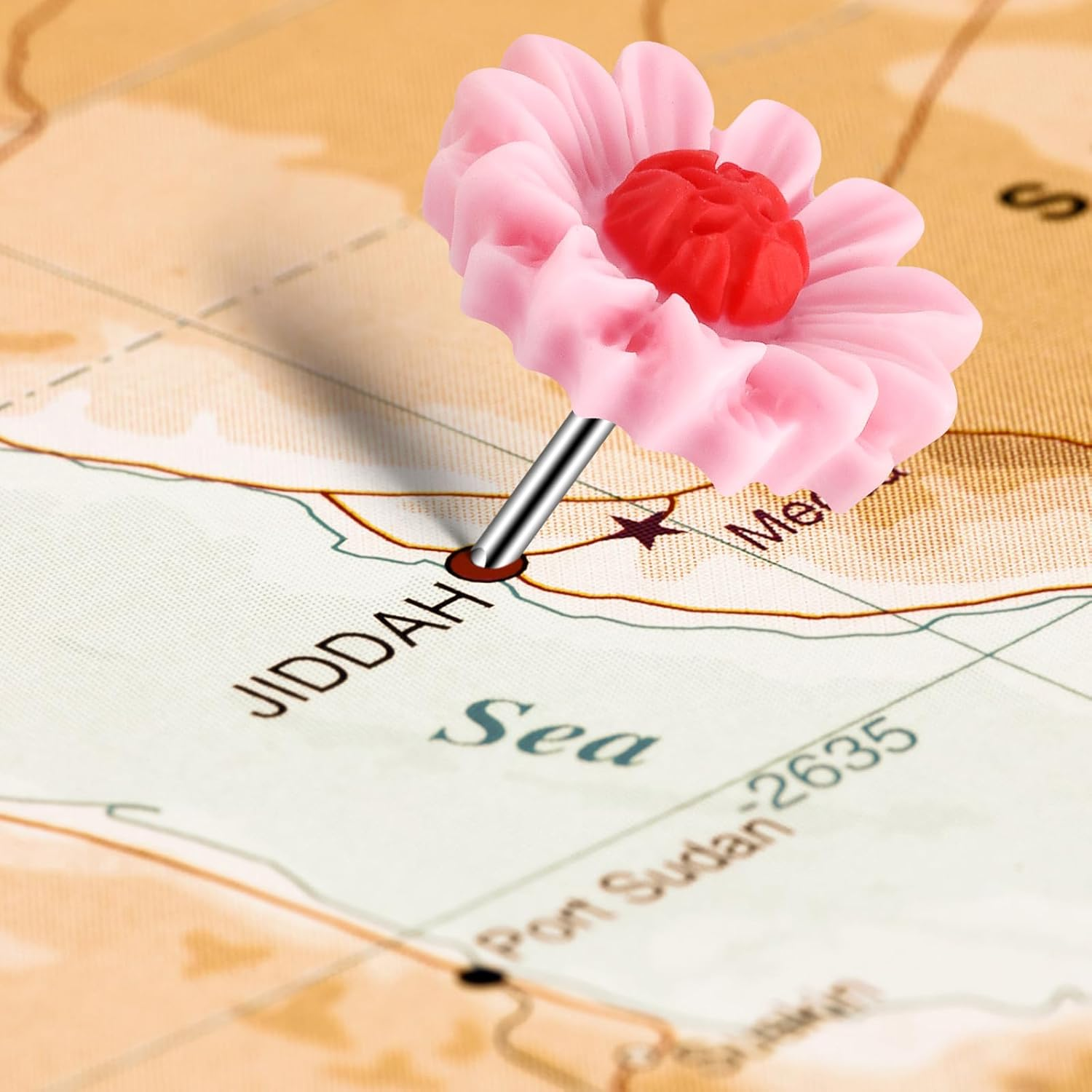 40Pcs Push Pins, Thumb Tacks for Bulletin Board, Flower Decorative Pins and Tacks, Cork Board Thumbtacks, Cute Thumbtack for Office Decorative - Multicolor image number 4