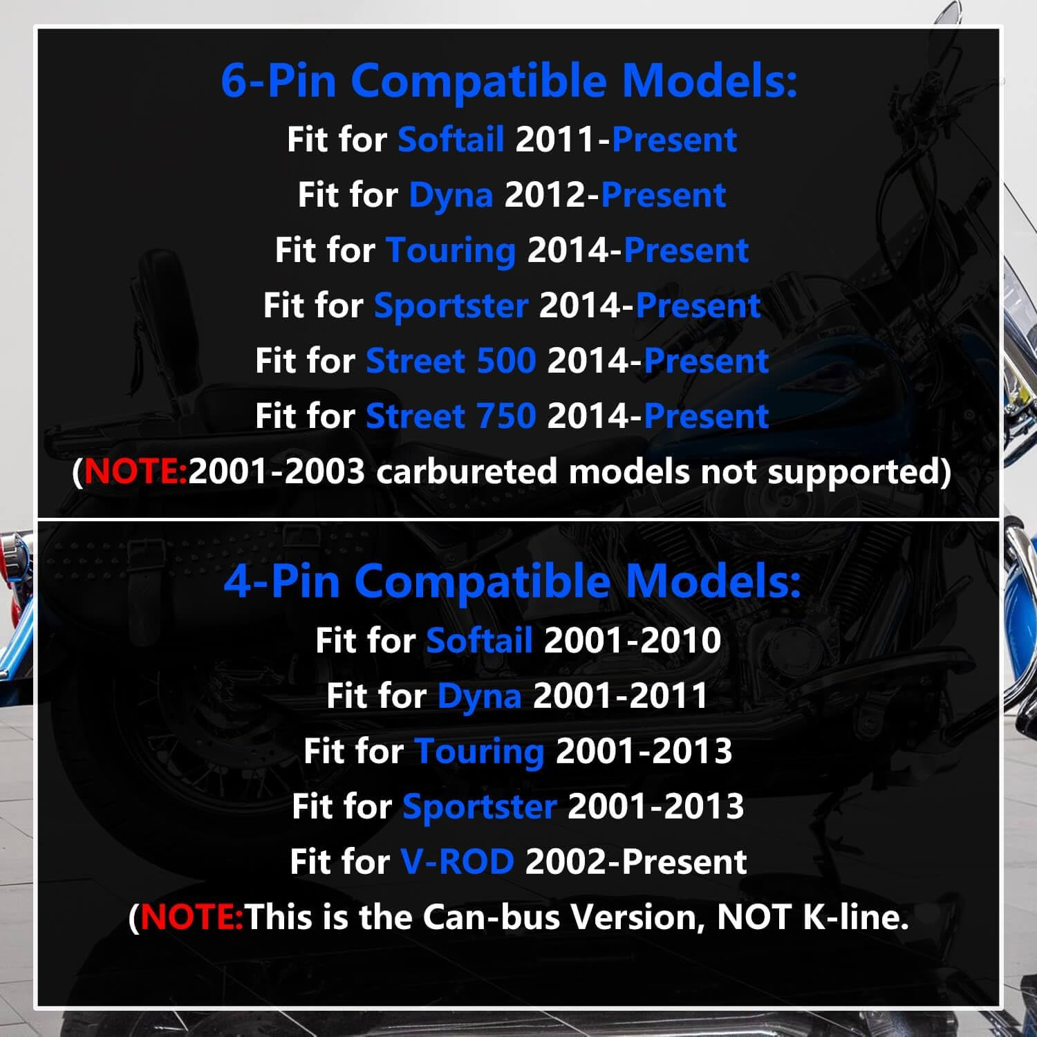 OBD2 Cable Fit for Harley Davidson Models, 4Pin+6Pin 2 in 1 Motorcycle OBD Scanner Adapter,Obd Connector Work with Many Motorcycle Diagnostic Tool, 12" Cable
