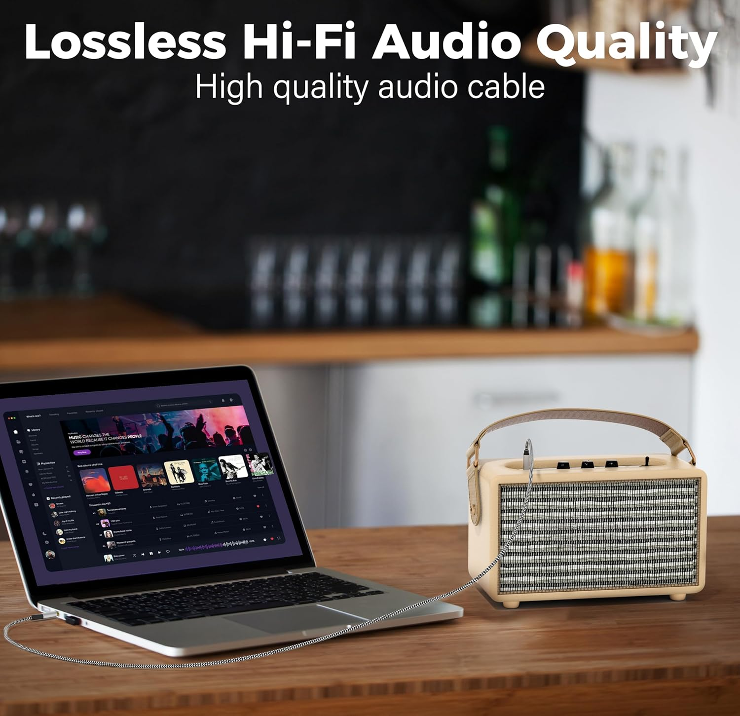 USB C to 6.35Mm TRS Stereo Audio Cable 4 FT, USB Type-C to 1/4" Audio Adapter Aux Jack Stereo Cord, Gold-Plated Connector, Nylon Braided Jacket, DAC Chip, Hi-Fi Sound Quality, Not for Recording image number 6