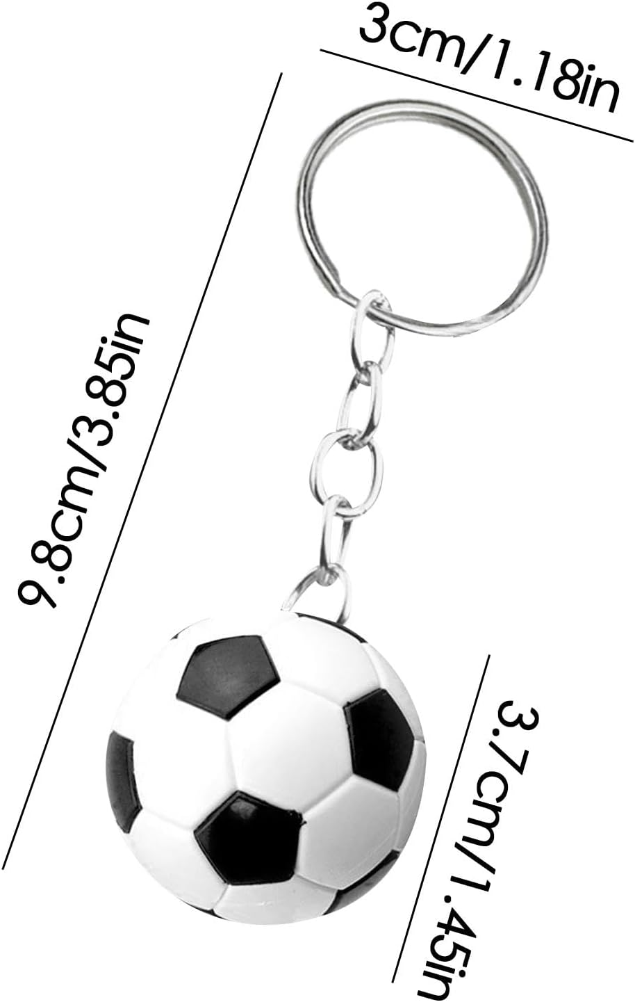 Sports Theme Key Chains,Tennis Keychains | Tiny Sport Keychains Soccer Football Keyring for Parties Favors School Reward - Football image number 2