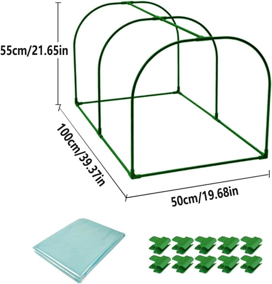 AIMALL Small Gardening Greenhouse with Insulation Film, 39.37In Pe-Coated Frame Plant Shelter for Seedlings, Anti-Freezing Rainproof Mini Green House for Flowers and Vegetables