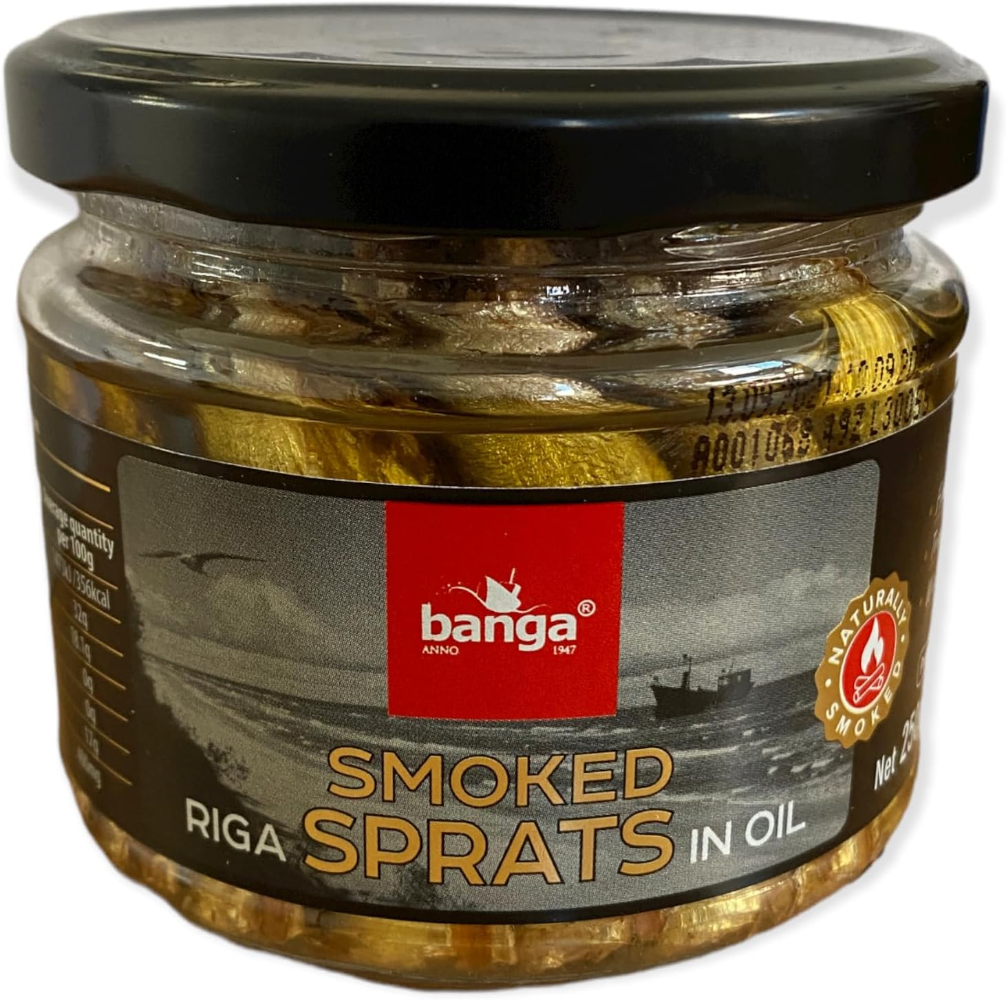Banga Smoked Baltic Sprats in Oil in Glass Jar, 250 G image number 2