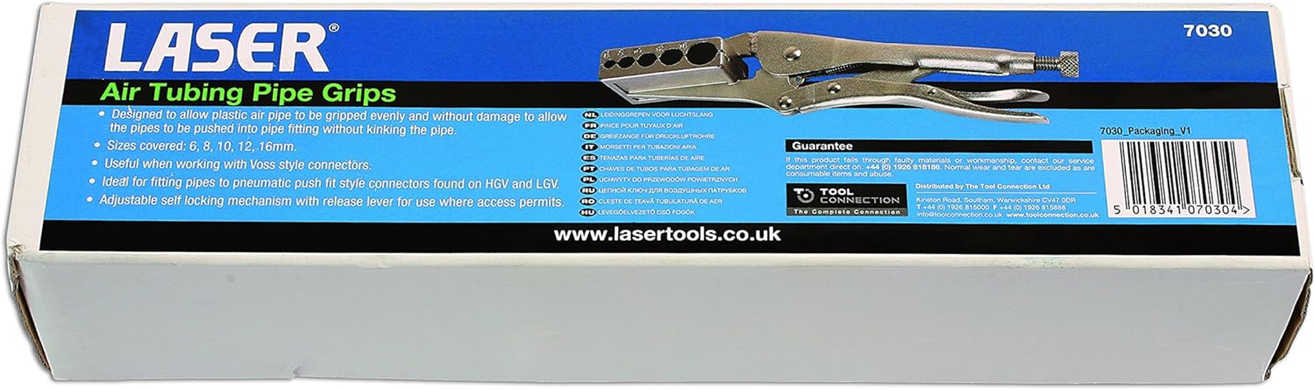 Laser 7030 Air Tubing Pipe Grip Locking Pliers, Silver image number 3