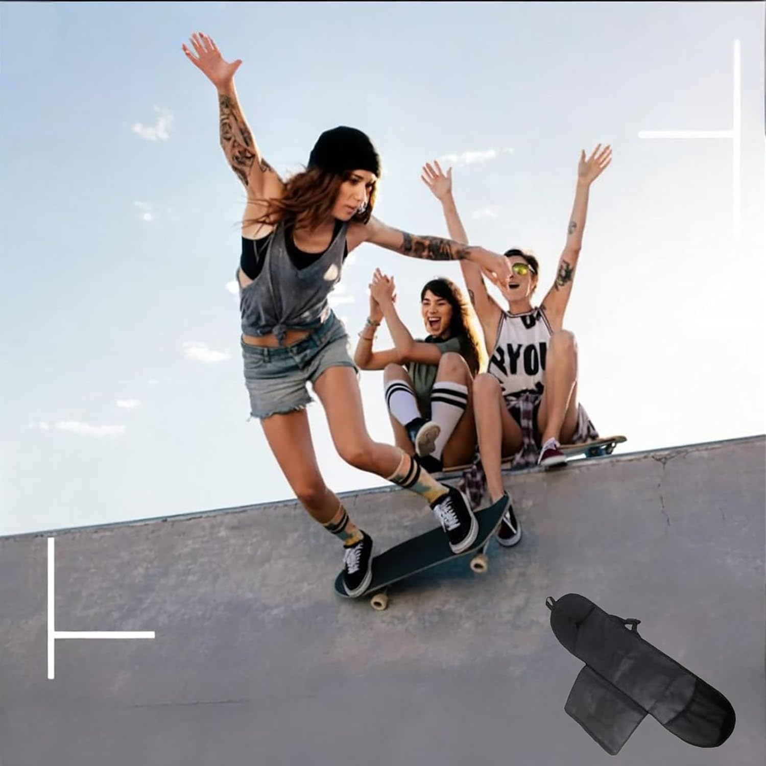 Skateboarding Backpack, Portable Funnel Padding Kit Artificial Belt Shoulder Bag Skateboard Belt Portable Funnel Protective Frame Skateboard Padding Kit image number 3