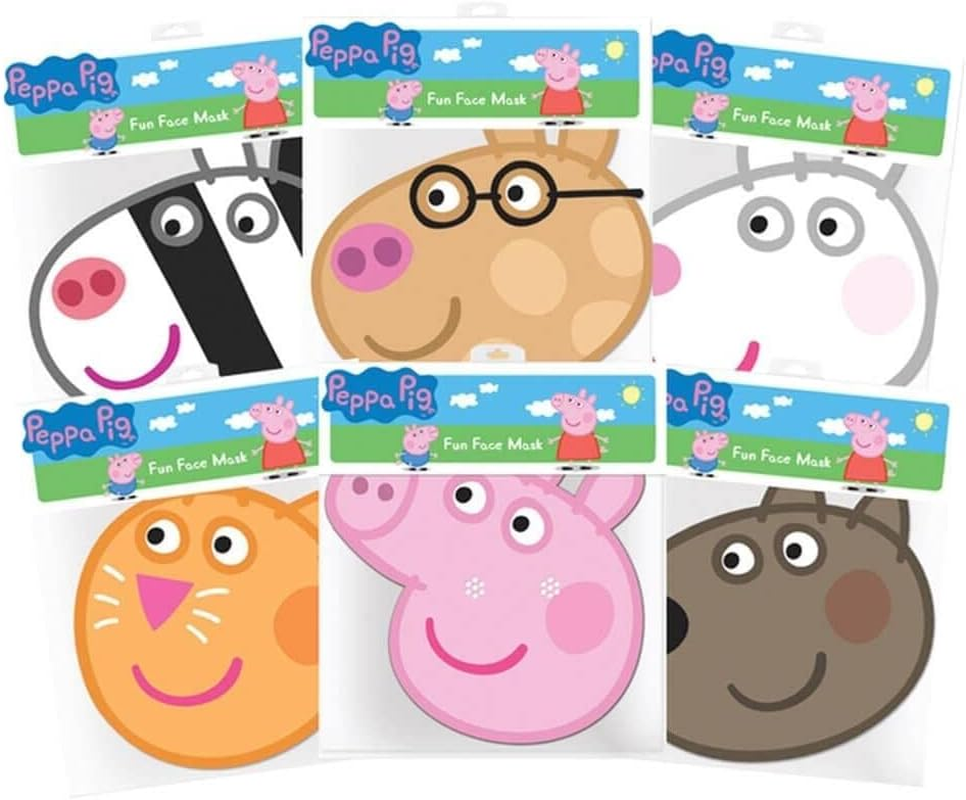 Star Cutouts Ltd SMP91 Pig Party 6 Pack-Peppa, Zoe, Suzie, Candy, Dany & Pedro Dany/Pedro Mask, Transparent, One Size image number 6