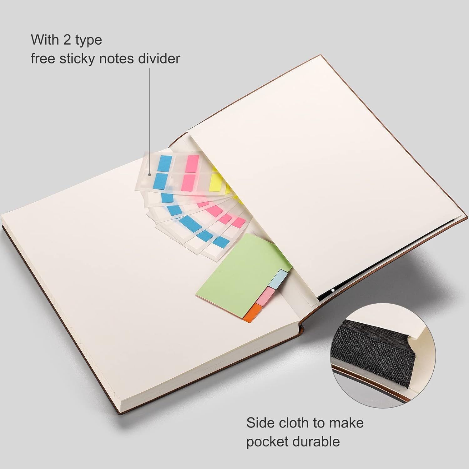 AHGXG 8.5''&times;11' Notebook College Ruled - Large A4 Notebook Lined Journal - 320 Pages Thick Journal for Writing, 100Gsm Thick Paper, Leather Softcover, for Work School - Black image number 5