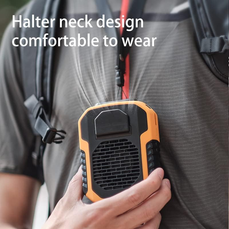 MARZIUS Outdoor 4 in 1 Function USB Waist Fan Belt Fan Clip on Personal Necklace Cooling Work Clothes Fan,3 Speed, Strong Airflow (Green) - Green image number 6