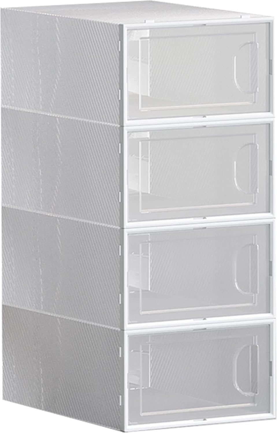 Seymour'S Stackable Clear Shoe Boxes - 4 Pack, Holds Shoes up to US Size 10 & AU Size 10, Transparent Shoe Storage for Closet Organisation & Easy Access image number 1