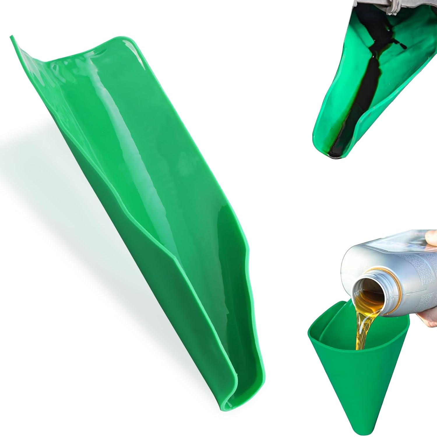 Reused Flexible Foldable Oil Funnel for Oil Change, Multi-Purpose Form a Funnels for Automotive Use, Easy to Clean Small Wide Mouth Funnel for Oil Drain, Available in Narrow Spaces image number 4