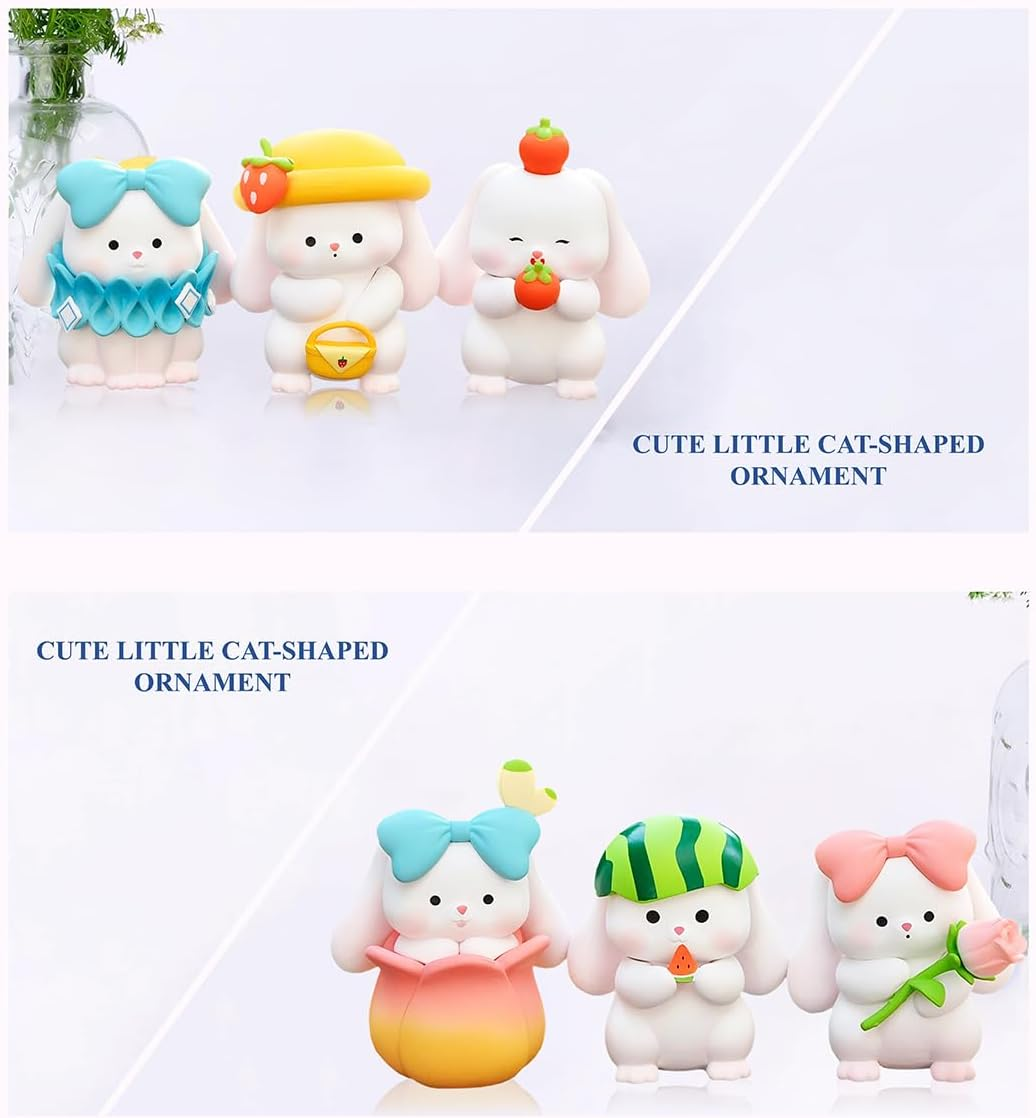 Cosplay Rabbit Figure Set Cute Anime Desktop Decoration Ornament Kawaii Anime Figure Fan Birthday Gift Collection 1.6X2.2In (6PCS) image number 4
