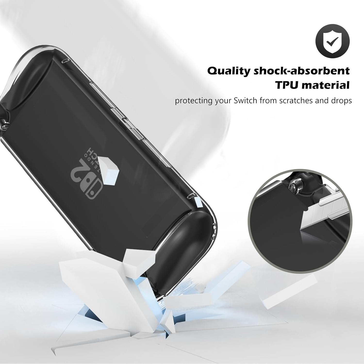 Procase Protective Case for Nintendo Switch 2 2025, Clear Cover Protector Switch 2 Accessories, Anti-Scratch, Shock-Absorption, Ergonomic Grip Design, Easy to Install -Black - Pink image number 6