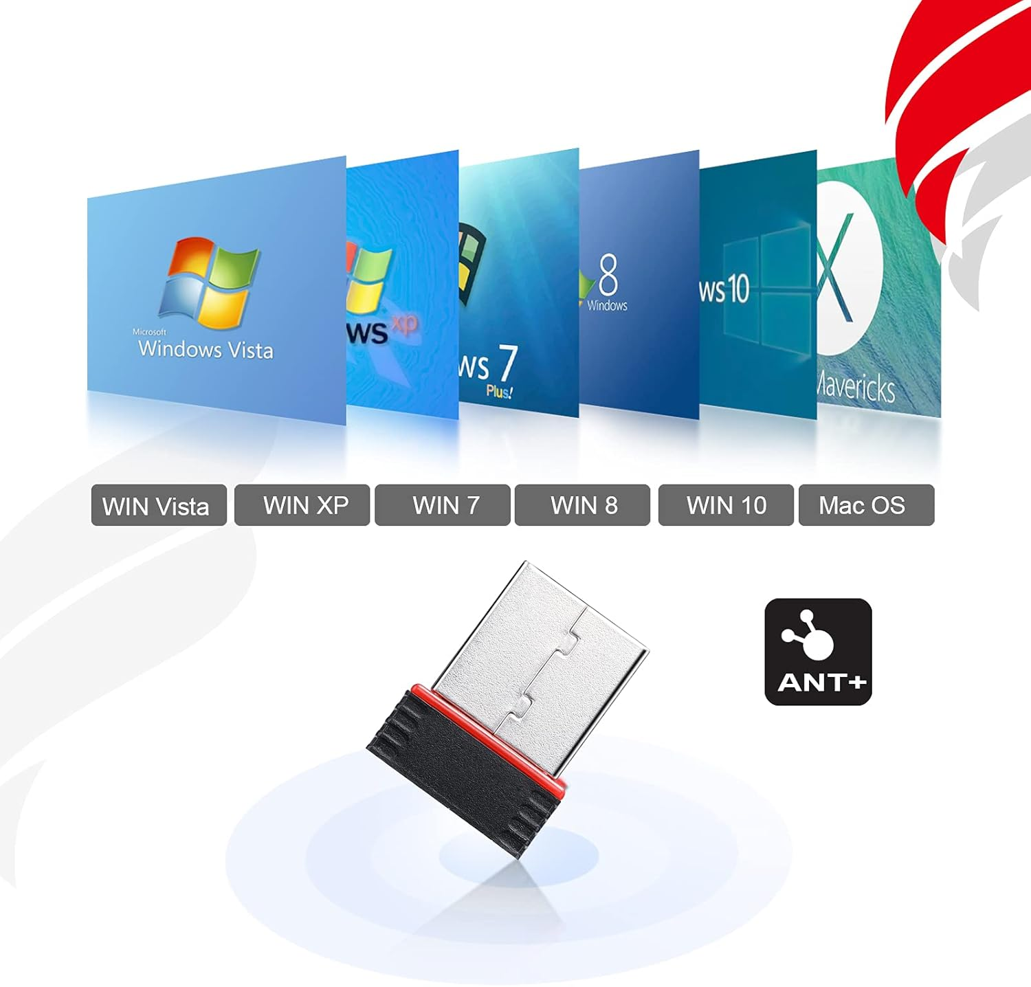 FITCENT ANT Dongle for Zwift Garmin Cycling and Fitness Device, ANT+ USB Dongle Stick Receiver for Wahoo, Suunto, Tacx, Bkool, Cycleops, Trainerroad image number 4