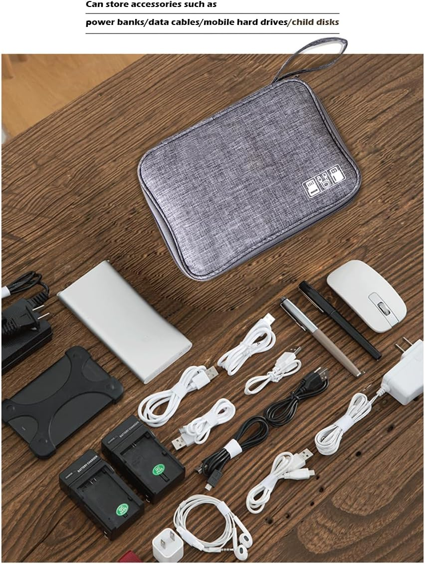 Travel Electronics Organiser Carrying Case for Power Cords Power Bank Earbuds Hard Drives Memory Cards Laptop Adapter Mouse Small Accessories image number 4