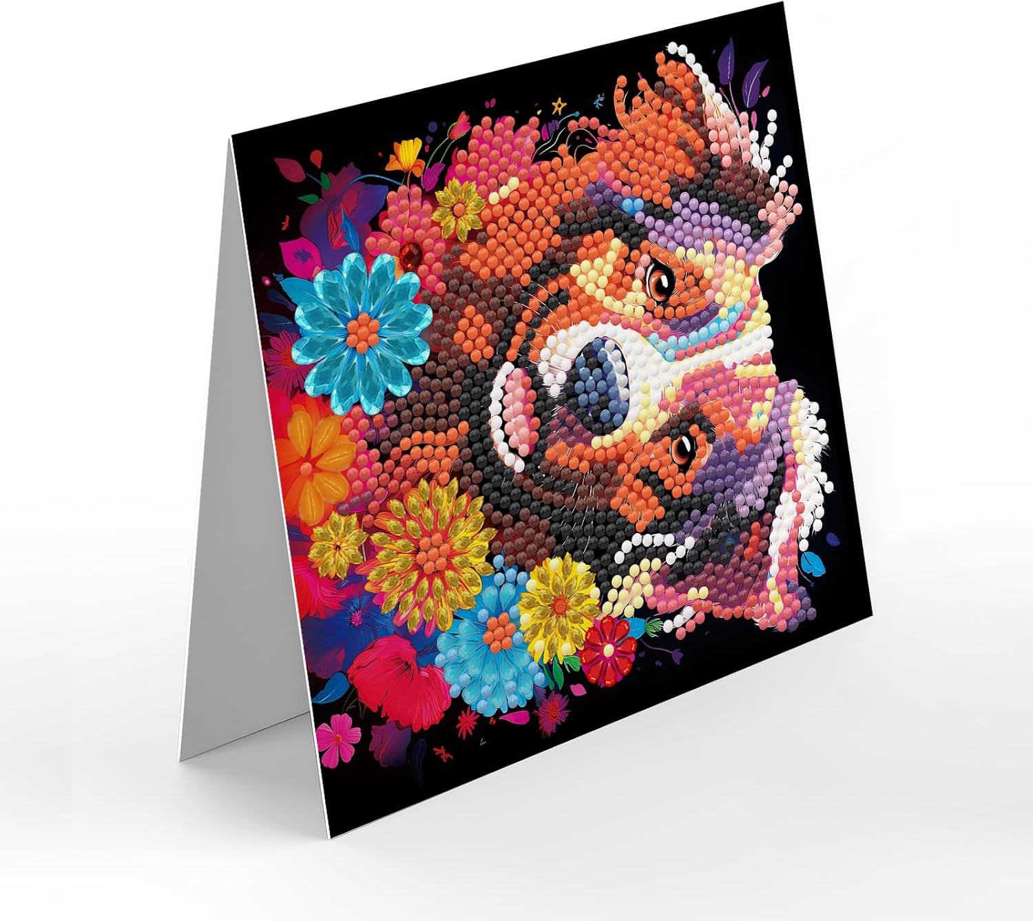 Pigpigboss 8 Packs Cat and Dog Diamond Painting Greeting Card Kit, Special Shaped Flower Animal Face Diamond Art Birthday Thank You Cards with Envelope for Adult Beginner Holiday Blessing image number 1