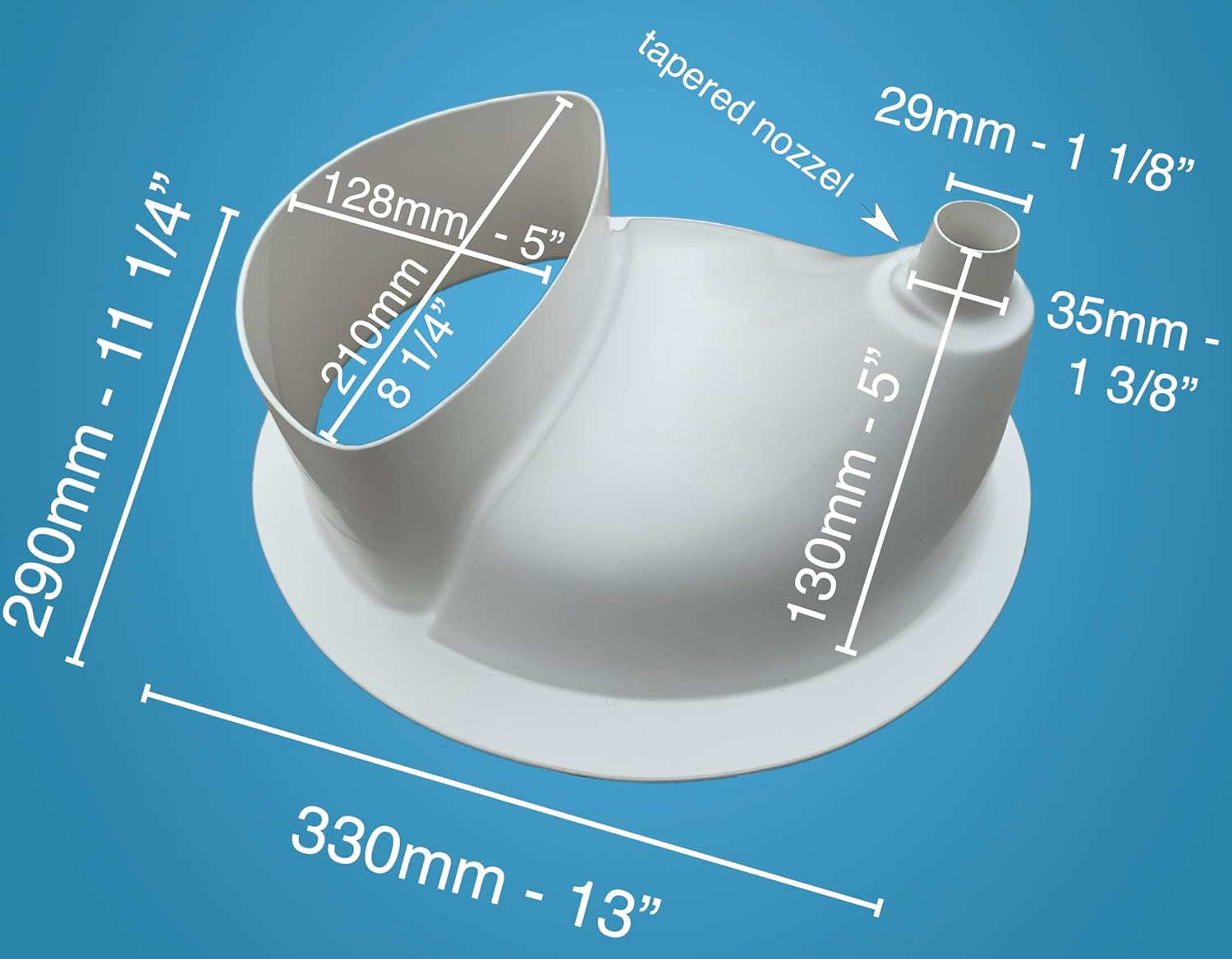 Free Range Designs Urine Separator | Complete Urine Diverter for Compost Toilets | White | Made in UK image number 1