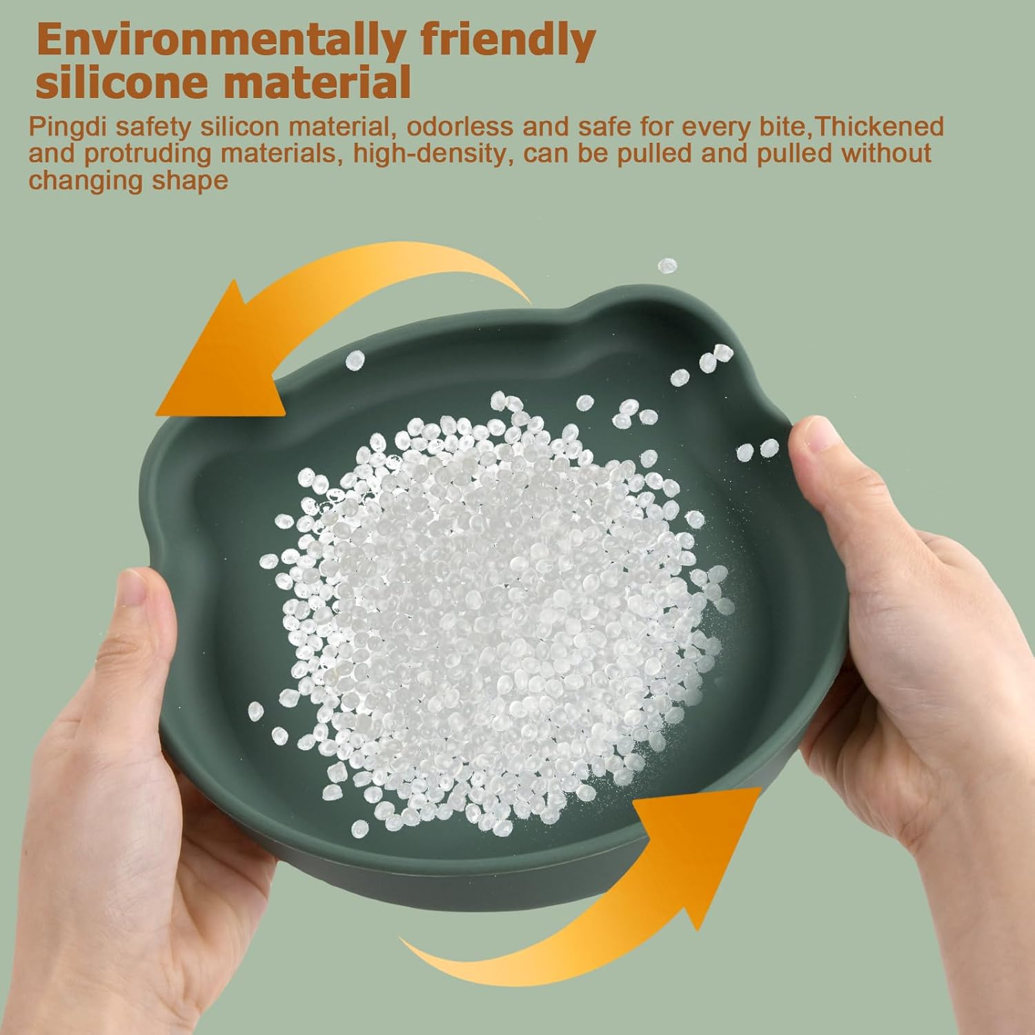 Dokeno Silicone Cat Bowl Flat Feeding Bowl for Dry Food and Wet Food Non-Slip Cat Bowls with Suction Cup Food Bowl Flat for Dogs Cats Pets image number 3